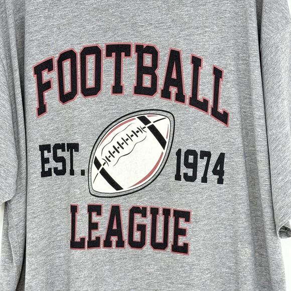 H&M Mens Graphic Football T-Shirt Size L Gray Short Sleeve - Picture 4 of 9